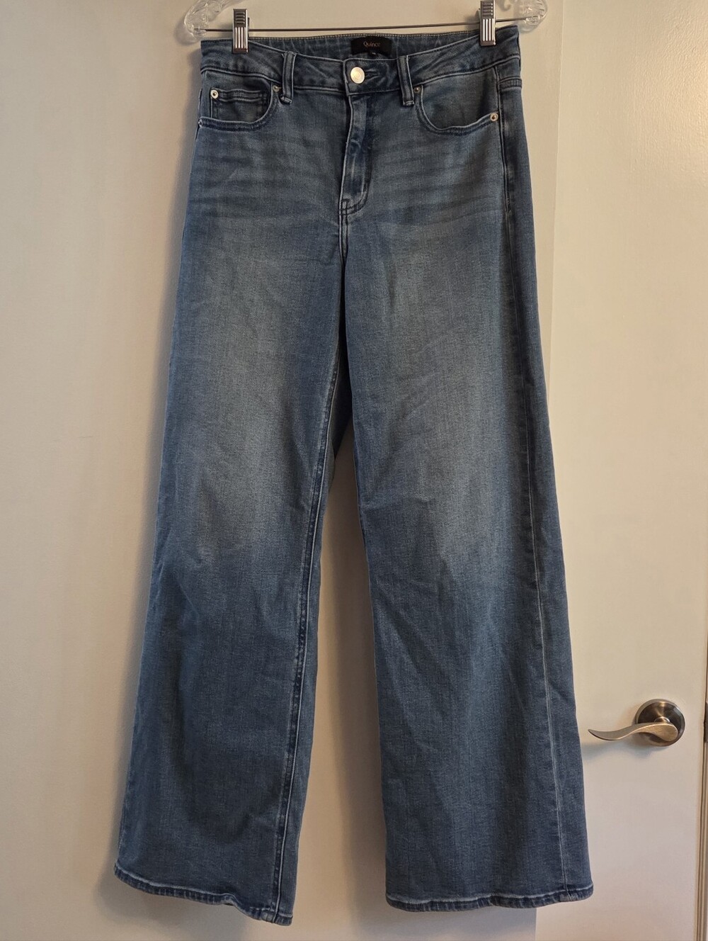 QUINCE Bella Stretch Wide Leg Jeans Seaside Blue Size 28